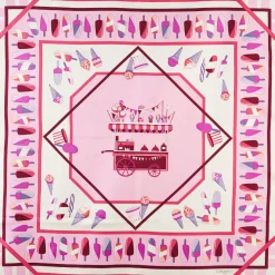 E.Marinella FOULARD|FOULARD IN SETA 90 ROSA La gelateria