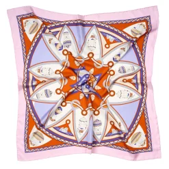 E.Marinella FOULARD|FOULARD IN SETA 90 ROSA Le mongolfiere