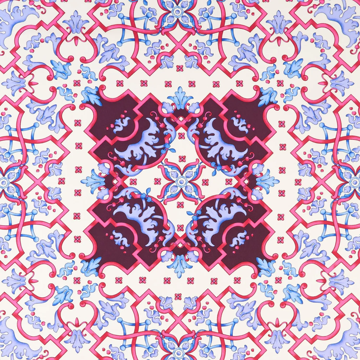 E.Marinella FOULARD|FOULARD IN SETA 90 ROSA Maiolica mediterranea