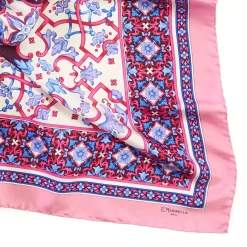 E.Marinella FOULARD|FOULARD IN SETA 90 ROSA Maiolica mediterranea
