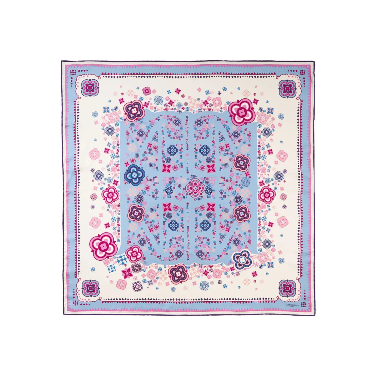 E.Marinella FOULARD|FOULARD IN SETA 90 ROSA World of archivio flowers 1961