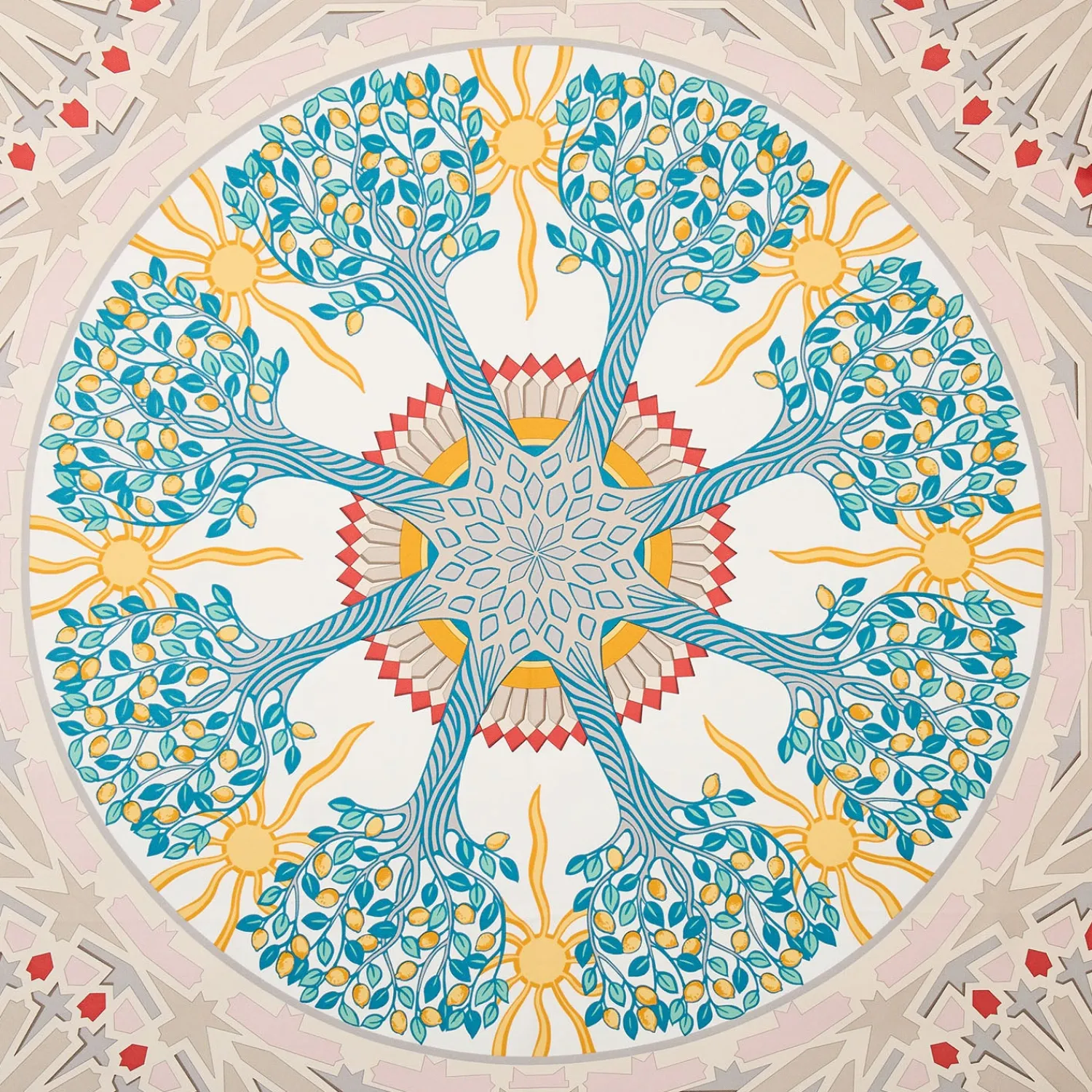 E.Marinella FOULARD|FOULARD IN SETA 90 ROSSO Mosaico