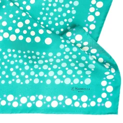 E.Marinella FOULARD|FOULARD IN SETA 65 VERDE CHIARO Eleganza a pois