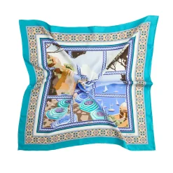 E.Marinella FOULARD|FOULARD IN SETA 90 VERDE I faraglioni di capri