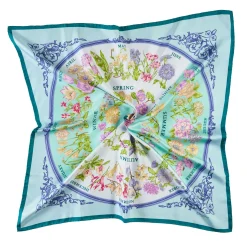 E.Marinella FOULARD|FOULARD IN SETA 90 VERDE La ruota delle stagioni