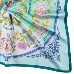 E.Marinella FOULARD|FOULARD IN SETA 90 VERDE La ruota delle stagioni