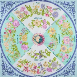 E.Marinella FOULARD|FOULARD IN SETA 90 VERDE La ruota delle stagioni
