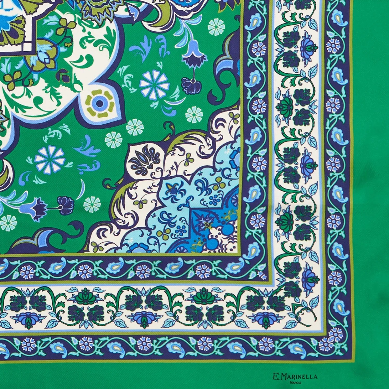 E.Marinella FOULARD|FOULARD IN SETA 90 VERDE Mediterranean vibes