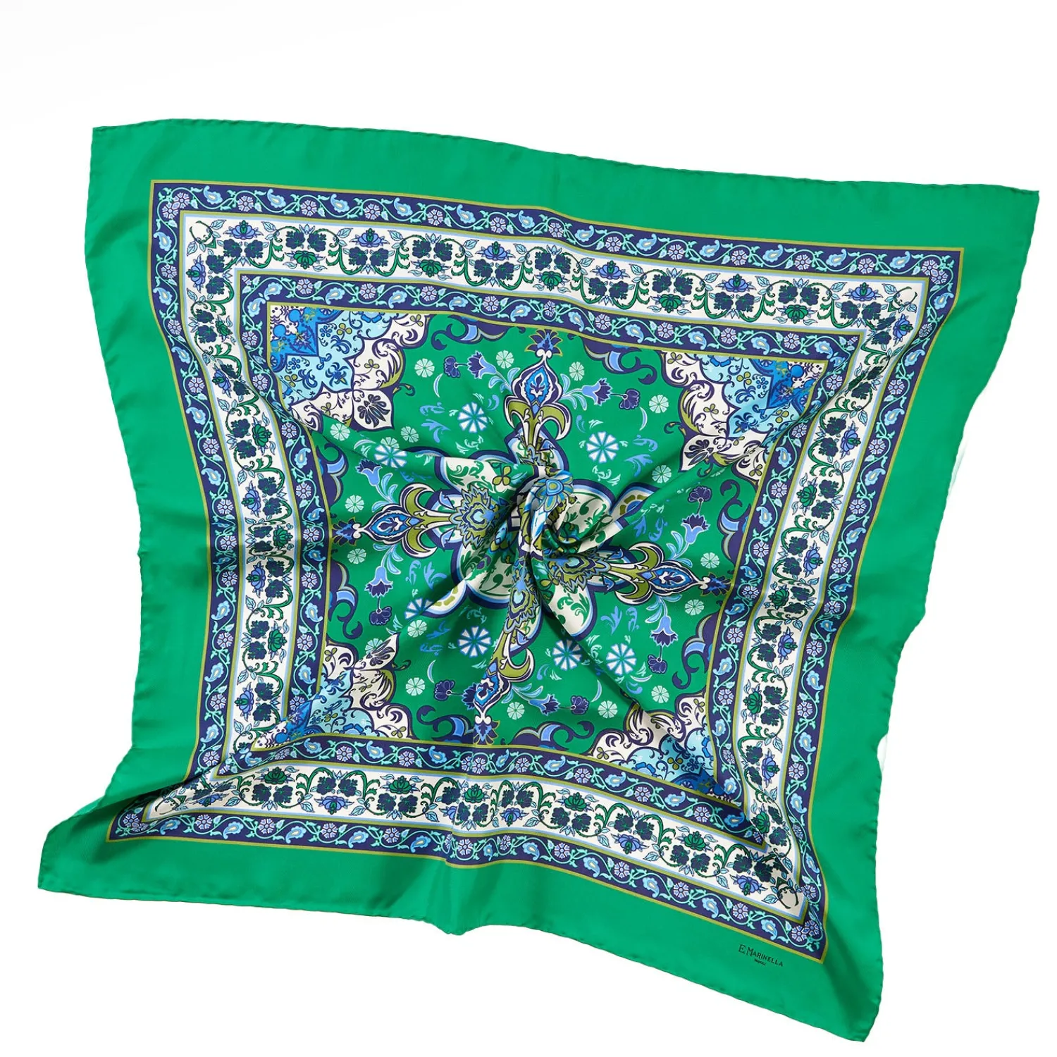 E.Marinella FOULARD|FOULARD IN SETA 90 VERDE Mediterranean vibes