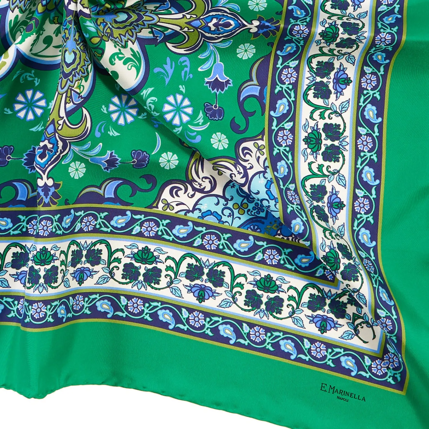 E.Marinella FOULARD|FOULARD IN SETA 90 VERDE Mediterranean vibes