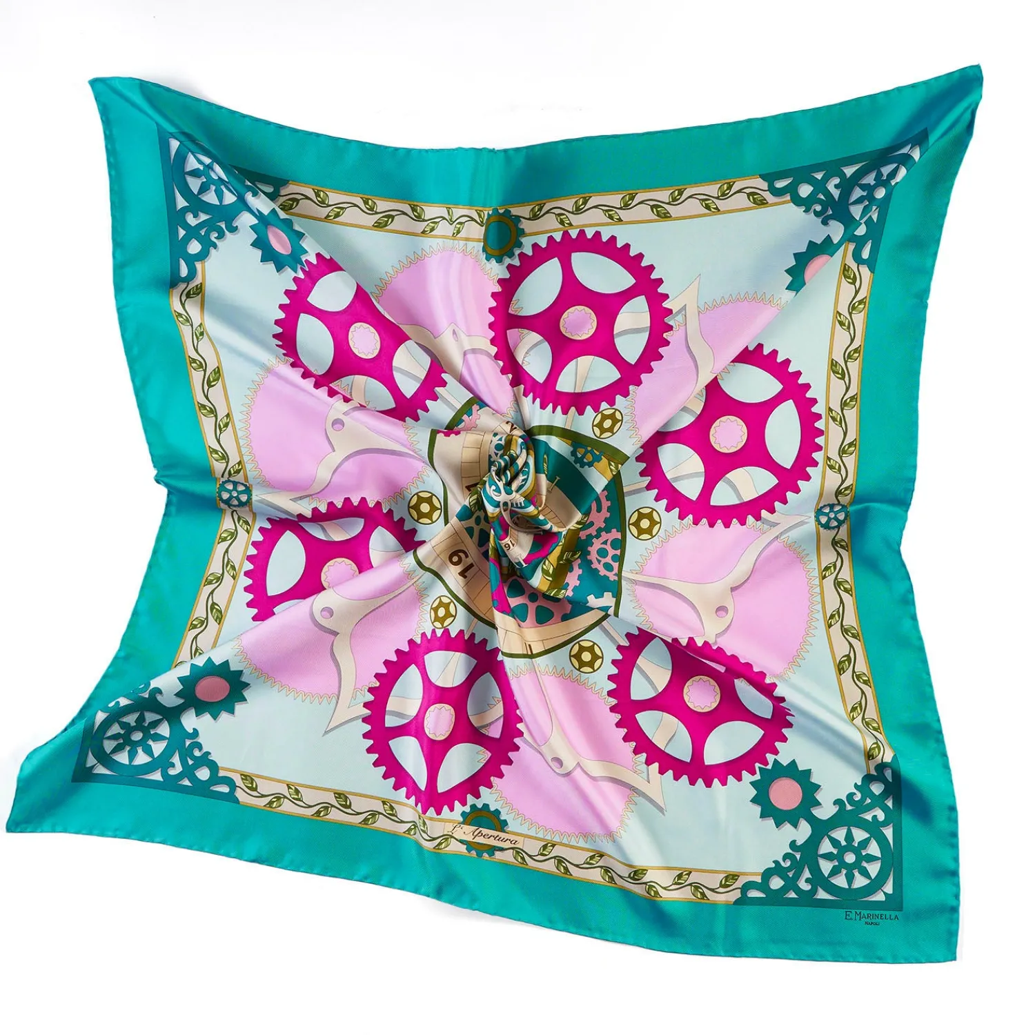 E.Marinella FOULARD|FOULARD IN SETA 90 VERDE Timeless morning