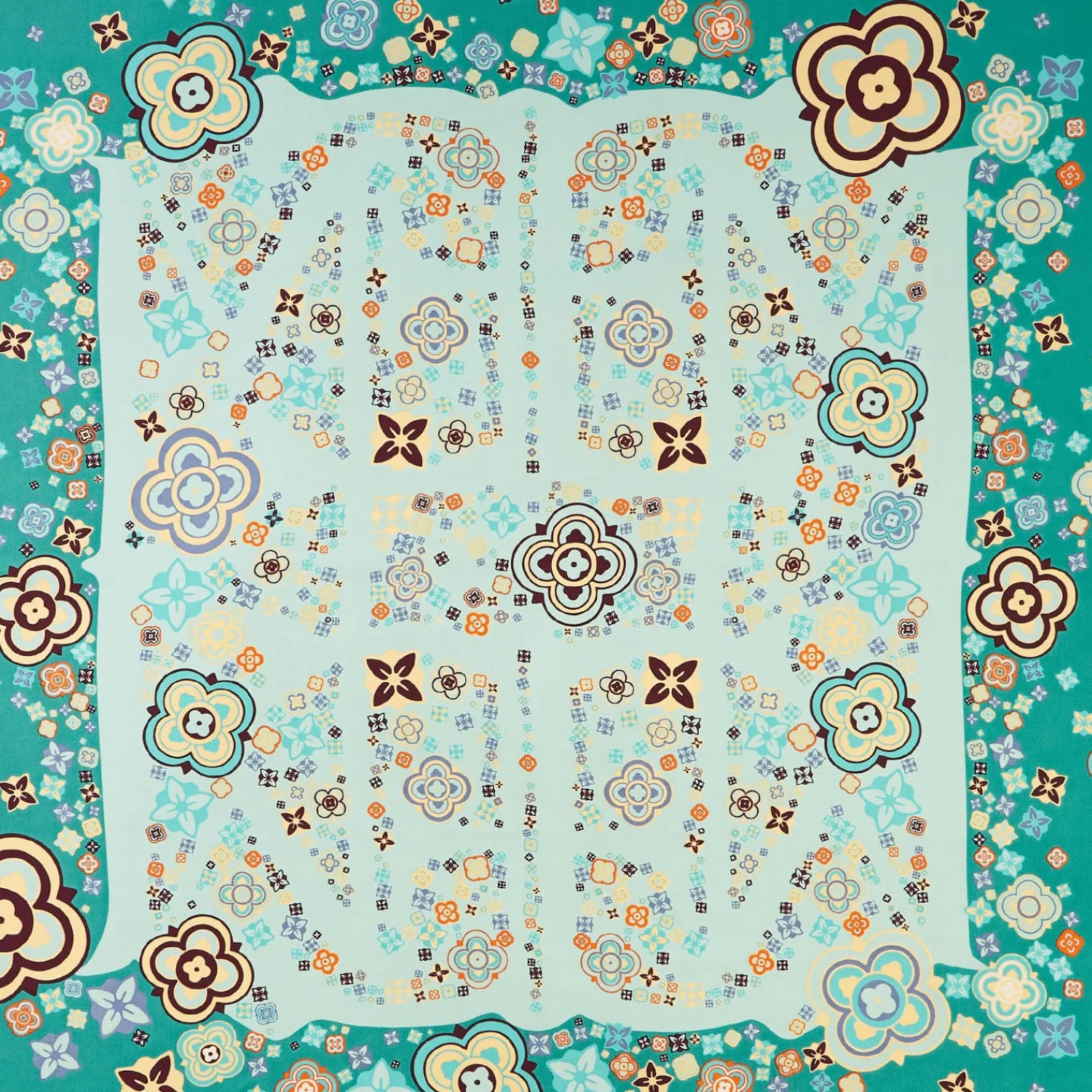 E.Marinella FOULARD|FOULARD IN SETA 90 VERDE World of archivio flowers 1961