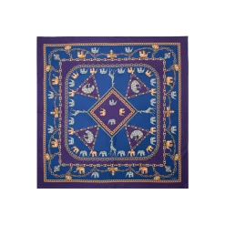 E.Marinella FOULARD|FOULARD IN SETA 90 VIOLA Elefanti portafortuna