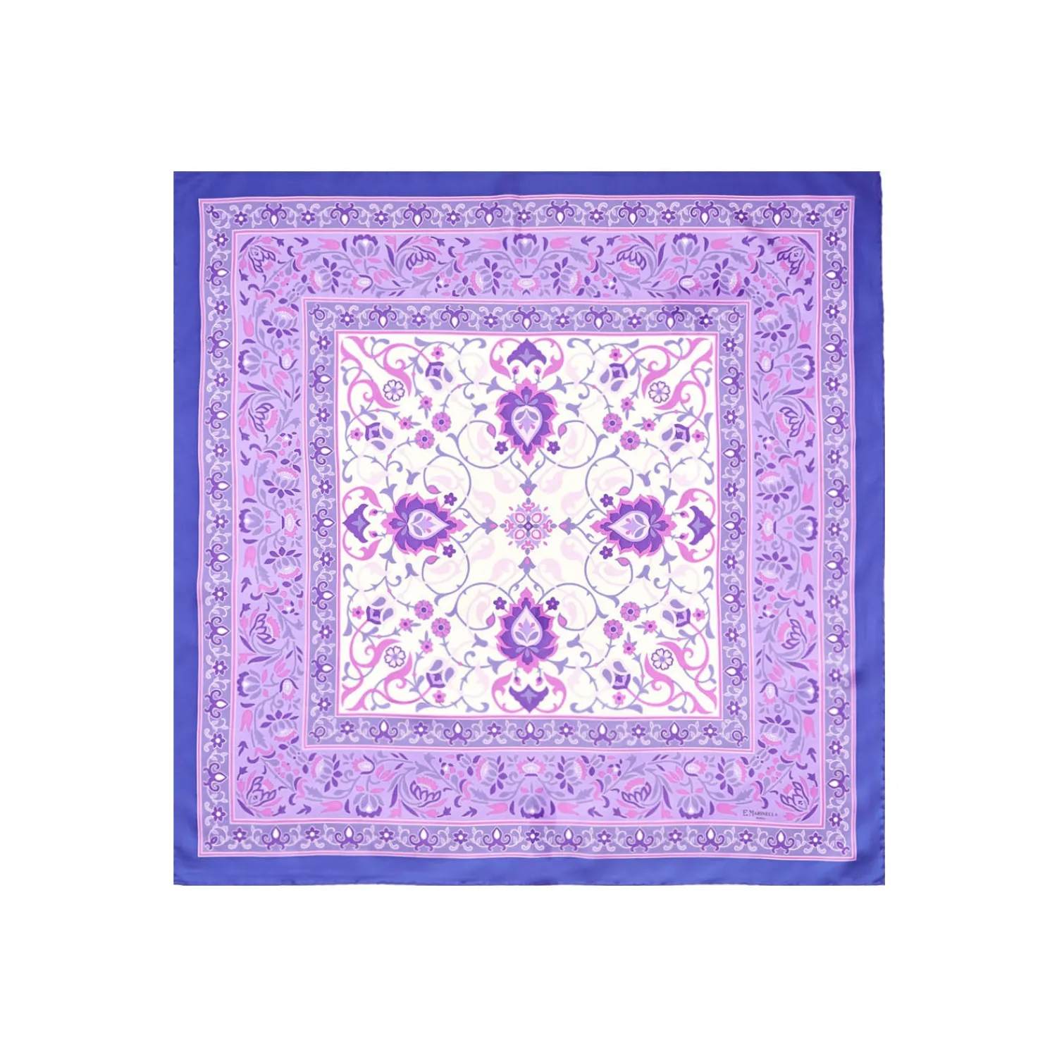 E.Marinella FOULARD|FOULARD IN SETA 90 VIOLA Motivo damascato