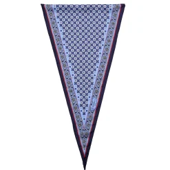 E.Marinella Foulard|FOULARD ROMBO IN SETA AZZURRO Microfantasia fiore