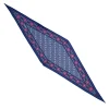 E.Marinella Foulard|FOULARD ROMBO IN SETA AZZURRO POLVERE Microfantasia fiore