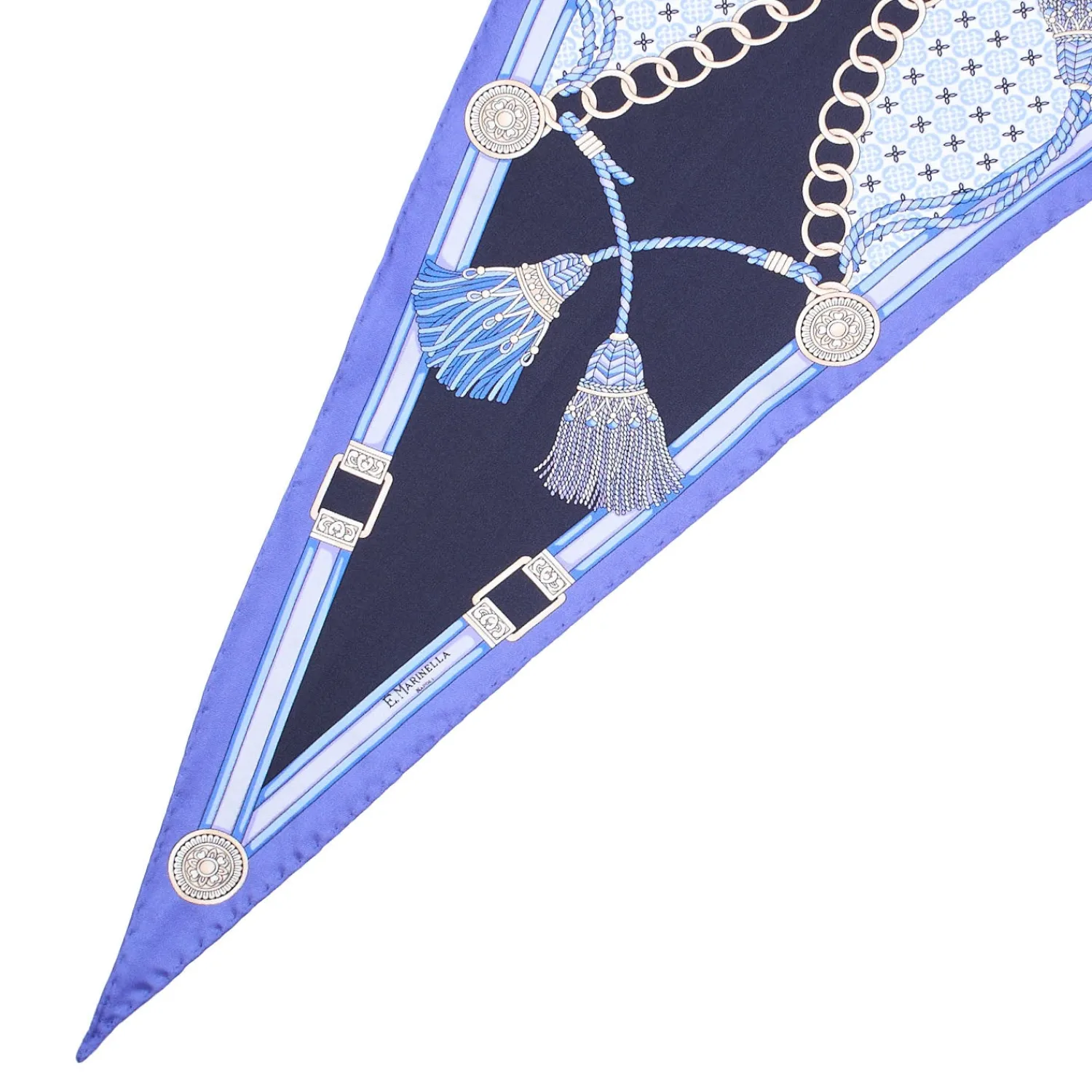 E.Marinella FOULARD|FOULARD ROMBO IN SETA BLU Collezione lucky charm