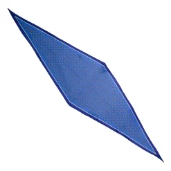E.Marinella Foulard|FOULARD ROMBO IN SETA BLU Microfantasia fiore