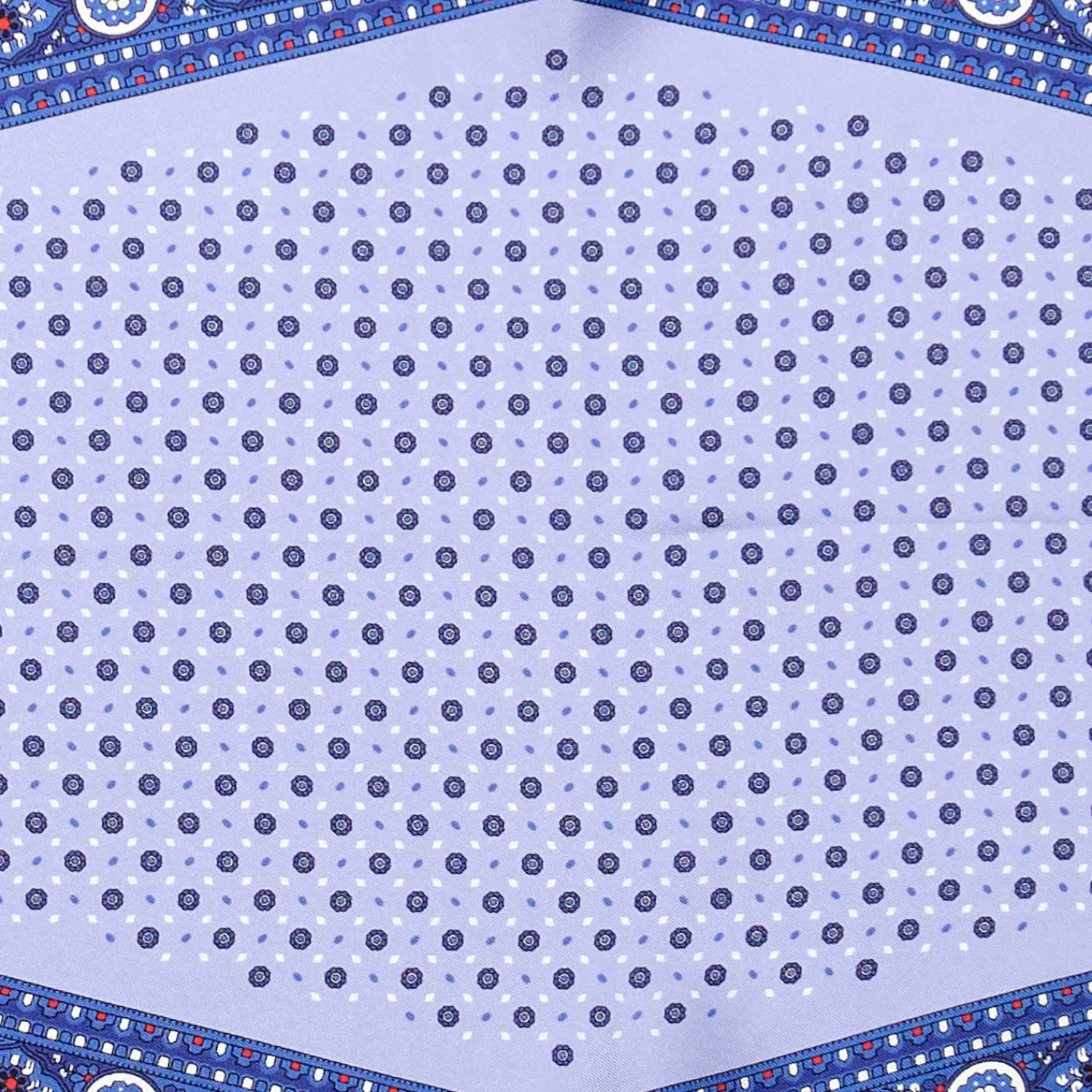 E.Marinella Foulard|FOULARD ROMBO IN SETA BLU Microfantasia fiore