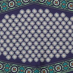 E.Marinella Foulard|FOULARD ROMBO IN SETA BLU SCURO Microfantasia fiore