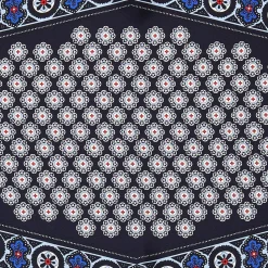 E.Marinella Foulard|FOULARD ROMBO IN SETA BLU SCURO Microfantasia fiore
