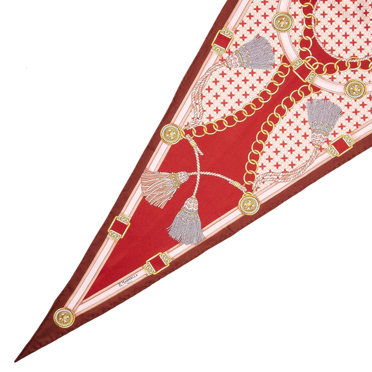 E.Marinella FOULARD|FOULARD ROMBO IN SETA ROSSO Collezione lucky charm