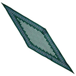 E.Marinella Foulard|FOULARD ROMBO IN SETA VERDE SCURO Microfantasia fiore