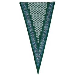 E.Marinella Foulard|FOULARD ROMBO IN SETA VERDE SCURO Microfantasia fiore