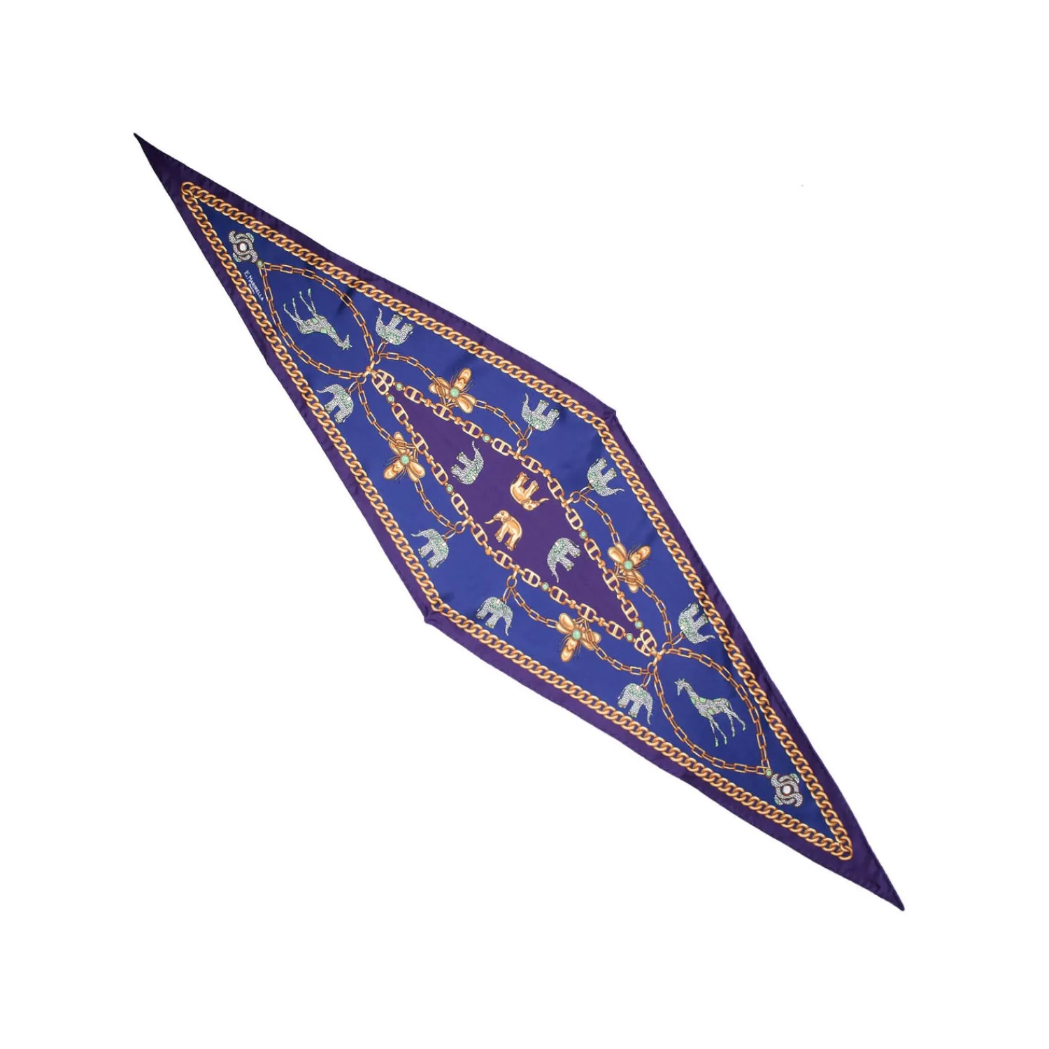 E.Marinella FOULARD|FOULARD ROMBO IN SETA VIOLA Collezione lucky charm