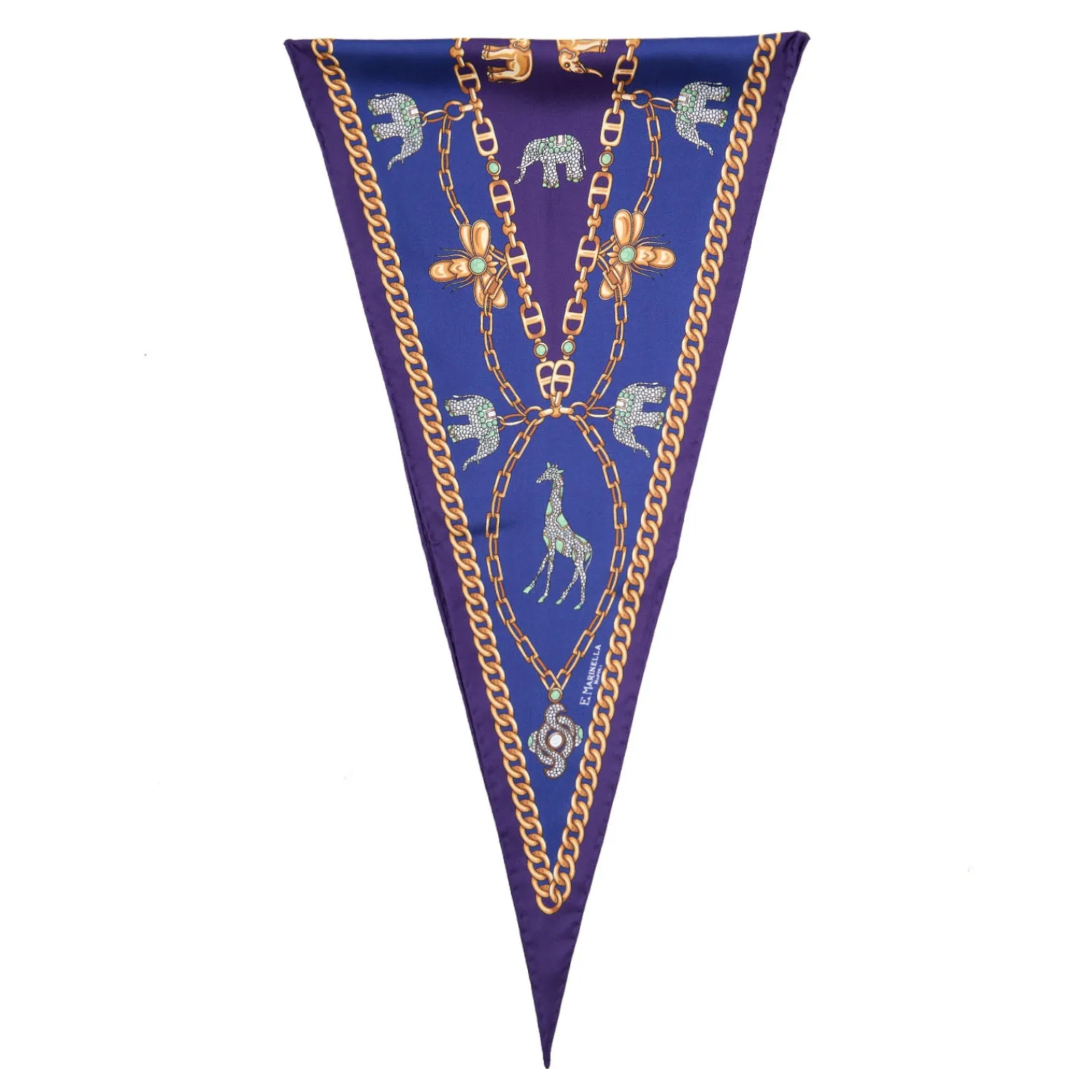 E.Marinella FOULARD|FOULARD ROMBO IN SETA VIOLA Collezione lucky charm