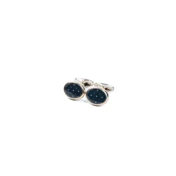E.Marinella Gemelli|GEMELLI DA POLSO IN ARGENTO BLUCon microfantasia fiore