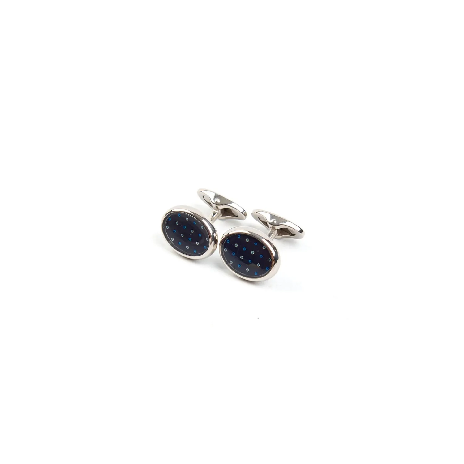 E.Marinella Gemelli|GEMELLI DA POLSO IN ARGENTO BLUCon microfantasia fiore