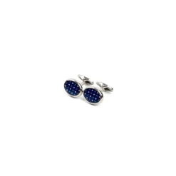 E.Marinella Gemelli|GEMELLI DA POLSO IN ARGENTO BLUCon microfantasia fiore