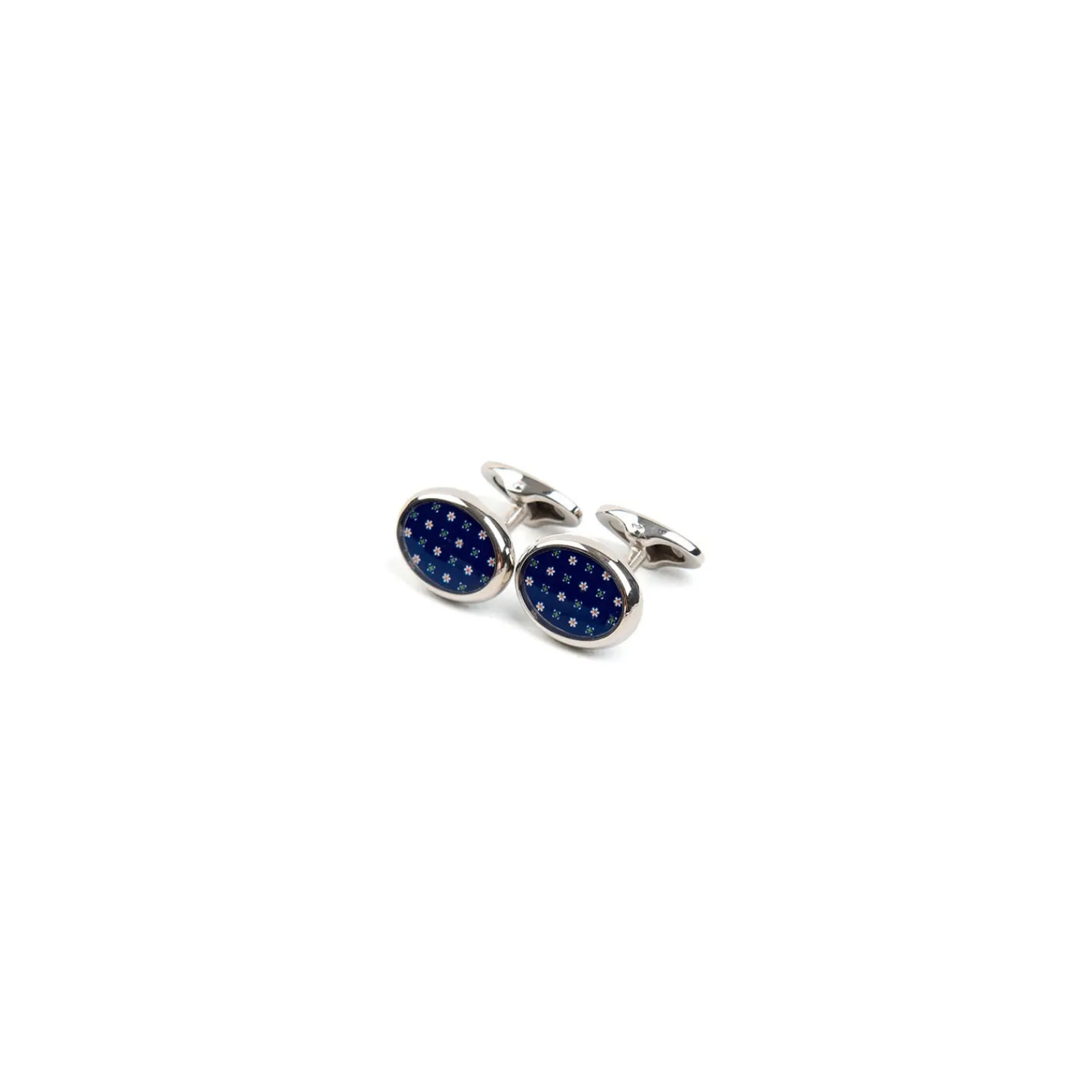 E.Marinella Gemelli|GEMELLI DA POLSO IN ARGENTO BLUCon microfantasia fiore