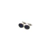 E.Marinella Gemelli|GEMELLI DA POLSO IN ARGENTO BLU SCURO Con microfantasia fiore