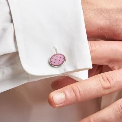 E.Marinella Gemelli|GEMELLI DA POLSO IN ARGENTO ROSACon microfantasia fiore