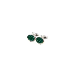 E.Marinella Gemelli|GEMELLI DA POLSO IN ARGENTO VERDECon microfantasia fiore