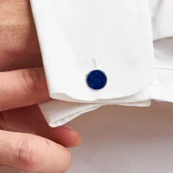E.Marinella Accessori Per Il Padre Degli Sposi|Accessori Per I Testimoni|GEMELLI DA POLSO TONDO CON LAPIS In argento