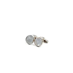 E.Marinella Accessori Per Lo Sposo|Gemelli|GEMELLI DA POLSO TONDO CON MADREPERLA In argento