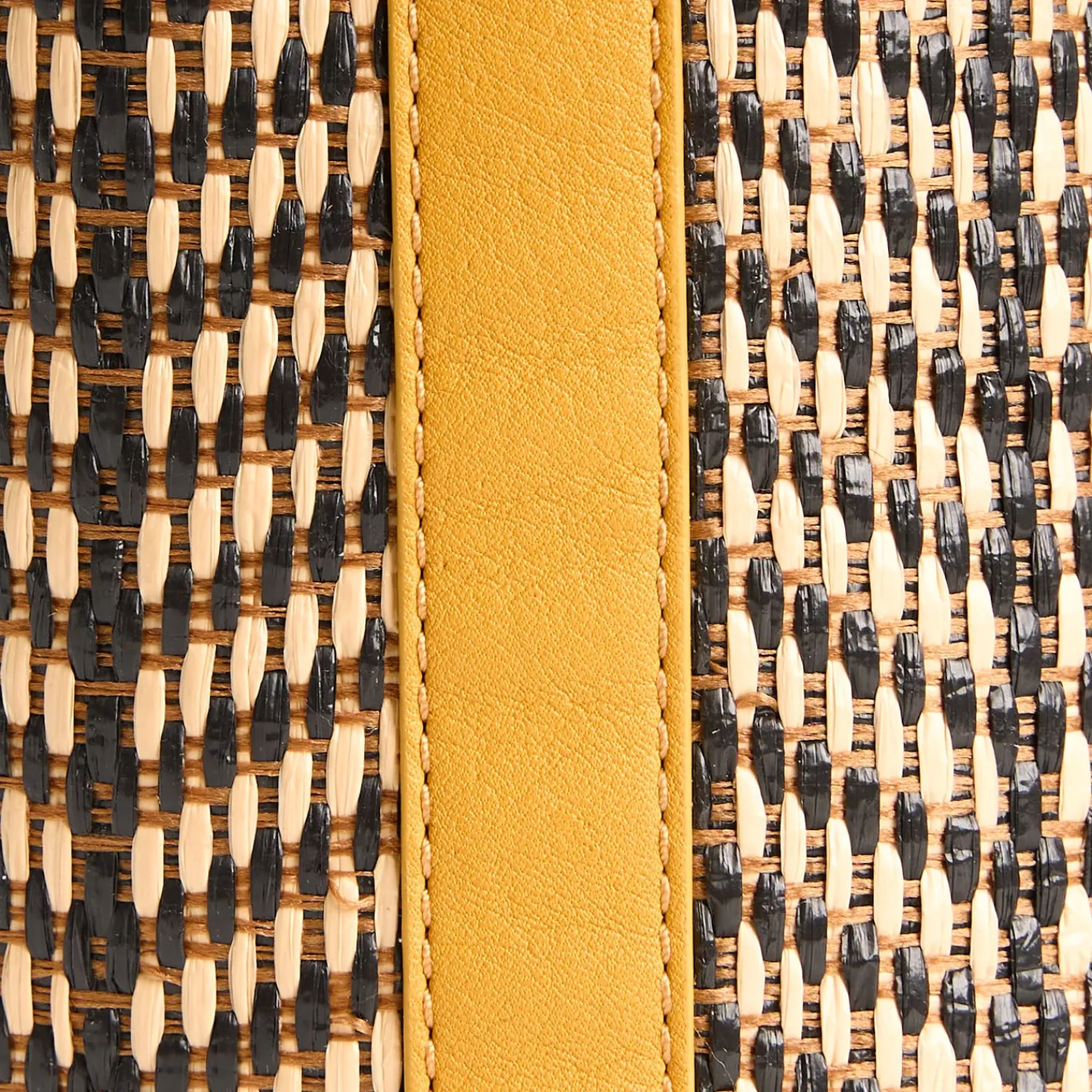 E.Marinella Mini Bag|MINI SECCHIELLO GIALLO In rafia e pelle