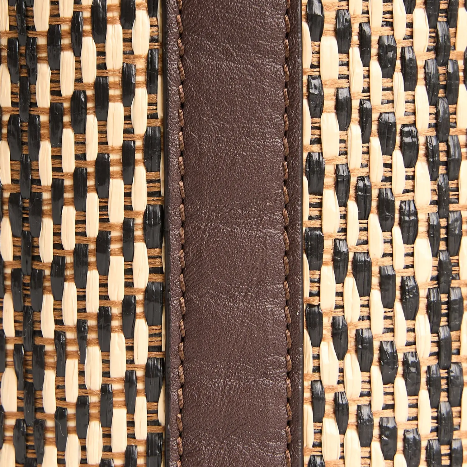 E.Marinella Mini Bag|MINI SECCHIELLO MARRONE In rafia e pelle