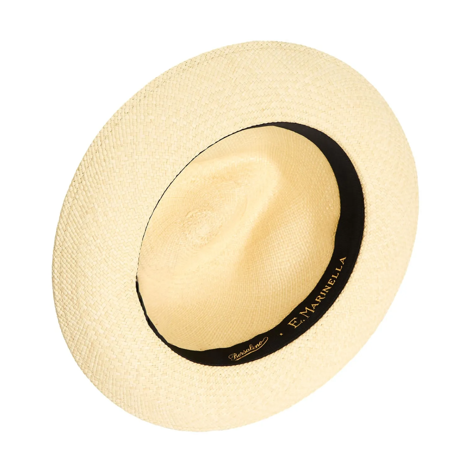 E.Marinella Cappelli|Cappelli|PANAMA MODELLO AMEDEO DETTAGLI IN SETA ARANCIO, 56 CM E. marinella x borsalino