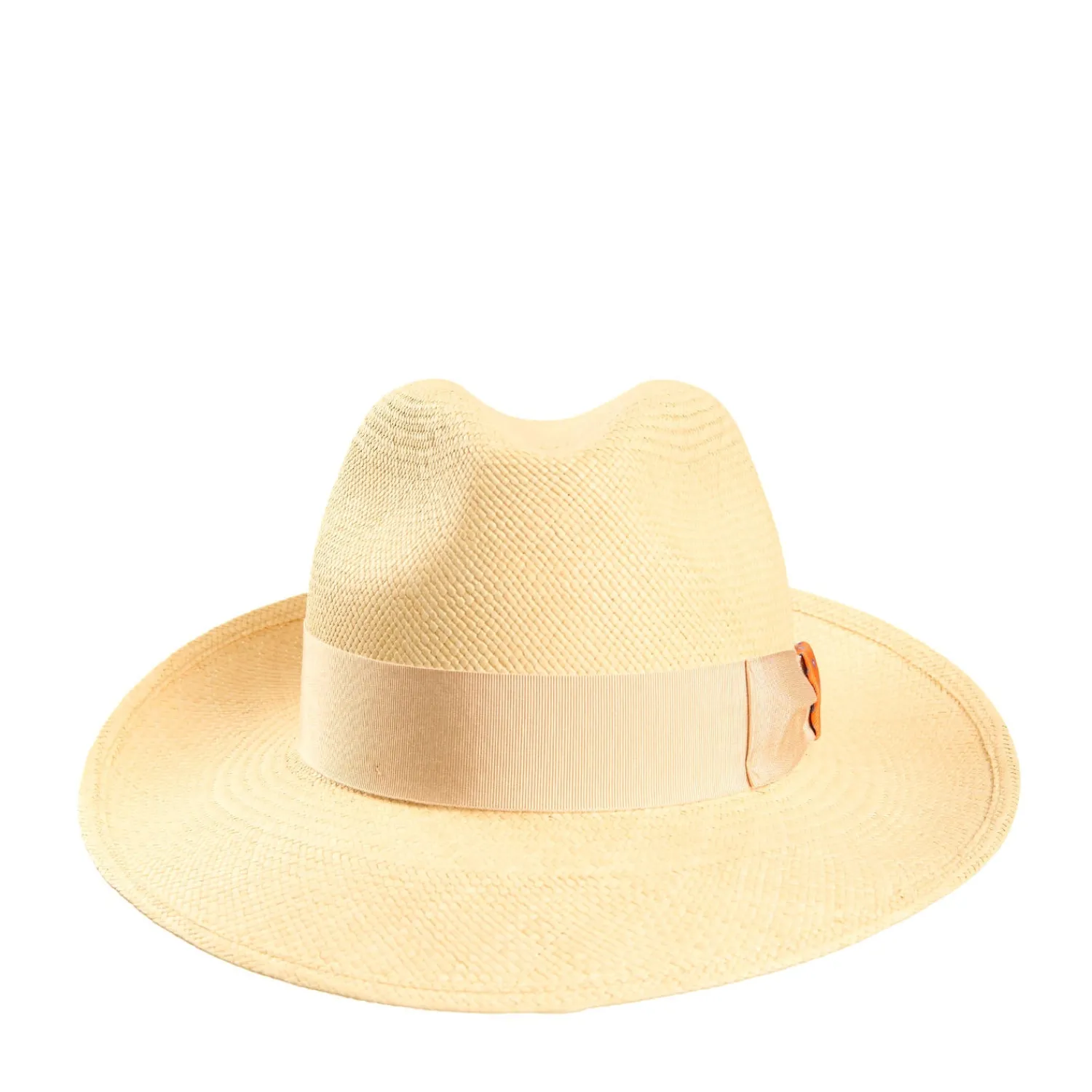 E.Marinella Cappelli|Cappelli|PANAMA MODELLO AMEDEO DETTAGLI IN SETA ARANCIO, 56 CM E. marinella x borsalino