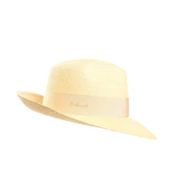 E.Marinella Cappelli|Cappelli|PANAMA MODELLO AMEDEO DETTAGLI IN SETA BLU, 60 CM E. marinella x borsalino