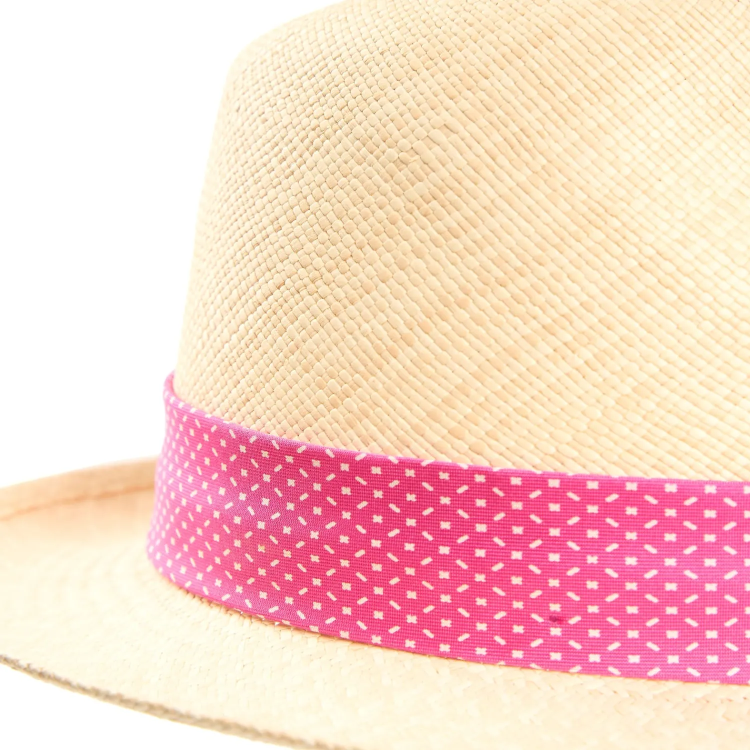 E.Marinella Cappelli|Cappelli|PANAMA MODELLO FEDERICO CON CINTA IN SETA FUCSIA, 56 CM E. marinella x borsalino