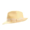E.Marinella Cappelli|Cappelli|PANAMA MODELLO FEDERICO CON CINTA IN SETA BIANCA, 56 CM E. marinella x borsalino