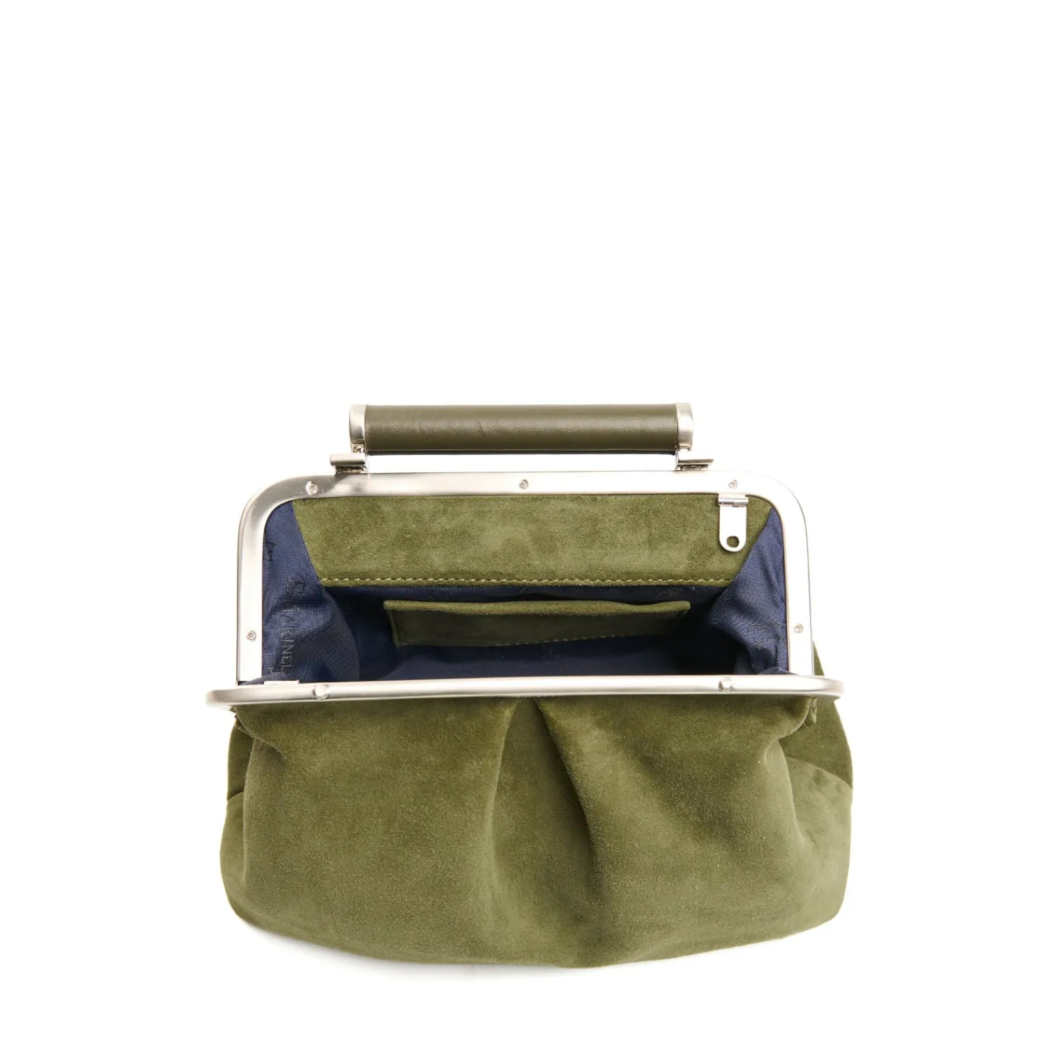 E.Marinella Mini Bag|PARTY CLUTCH VERDE OLIVA In camoscio e pelle