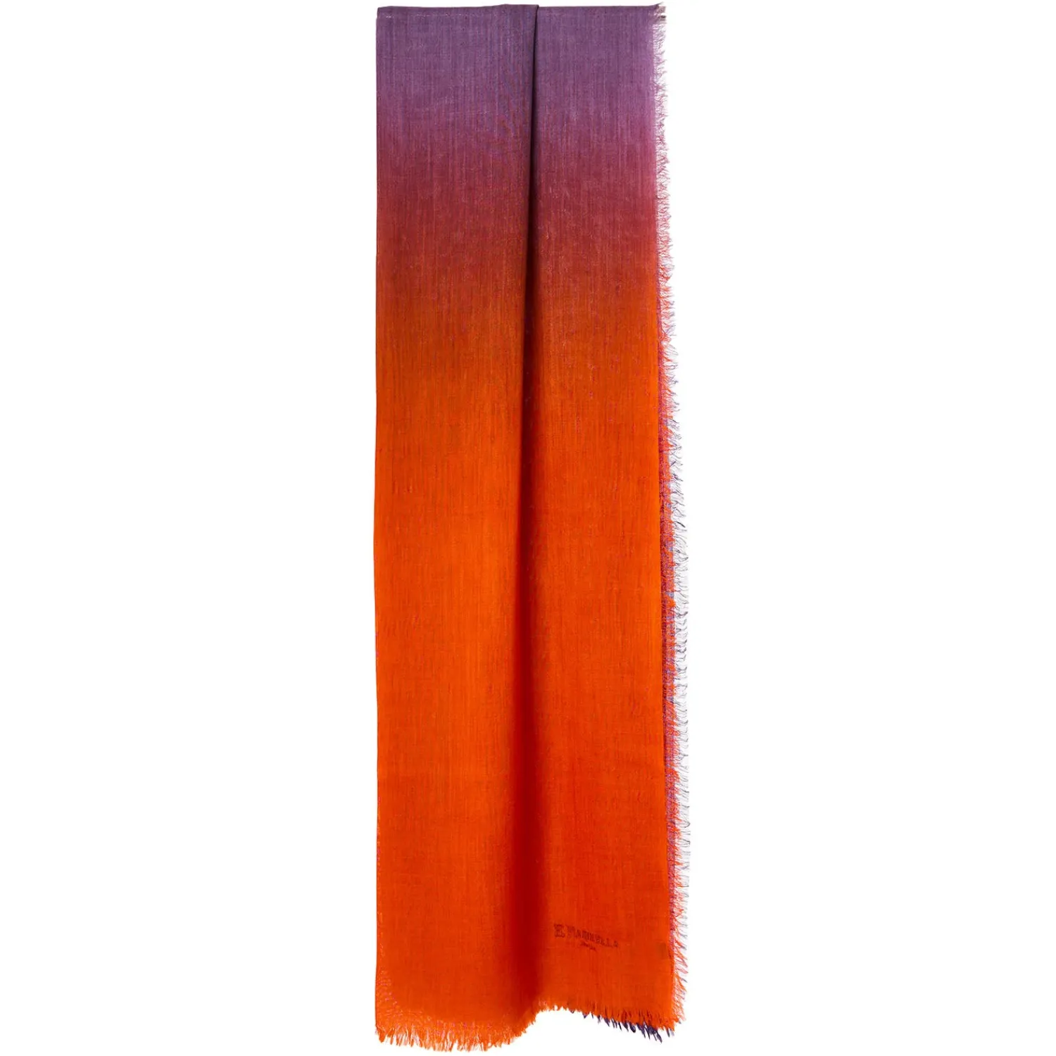 E.Marinella Sciarpe Invernali|PASHMINA ARANCIONE E VIOLA EFFETTO SFUMATO In cashmere