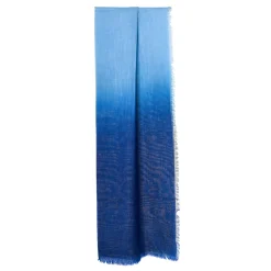 E.Marinella Sciarpe Invernali|PASHMINA BLU E GIALLA EFFETTO SFUMATO In cashmere