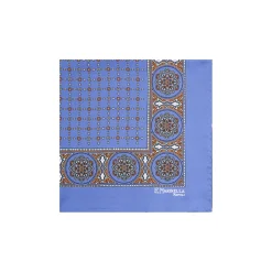 E.Marinella Pochette Da Taschino|POCHETTE DA TASCHINO IN SETA STAMPATA A MANO POLVERE Microfantasia fiore